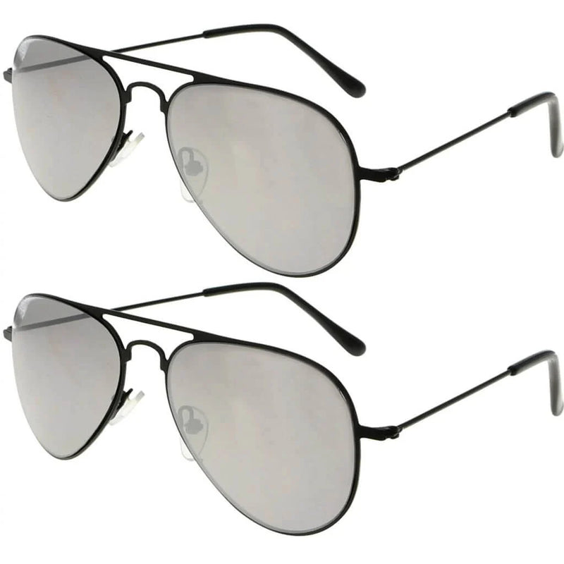 eyekeeper.com 2 Pack 3-10yr Old Kids Child Pilot Metal Sunglasses S15016 Sunglasses White Smoke Black Silver Mirror,Blue Lens,Gold Brown Lens,Gold Green Mirror,Gold Red Mirror,Pink Lens,Purple Lens,Silver G15,Silver Silver Mirror