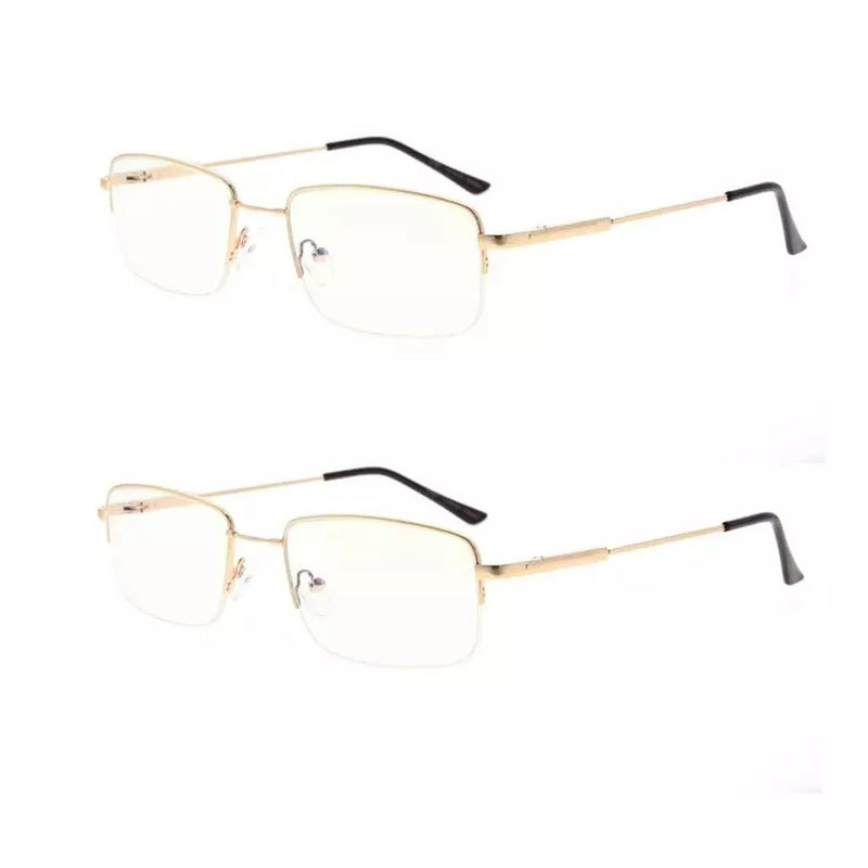 eyekeeper.com 2 Pack Half-rim Blue Light Filter Reading Glasses UVR1702 Eyeglasses White Smoke Gold-2pcs / +0.75,Gold-2pcs / +1.00,Gold-2pcs / +2.50,Gold-2pcs / +3.50,Gold-2pcs / +0.50,Gold-2pcs / +1.50,Gold-2pcs / +1.75,Gold-2pcs / +2.00,Gold-2pcs / +2.25
