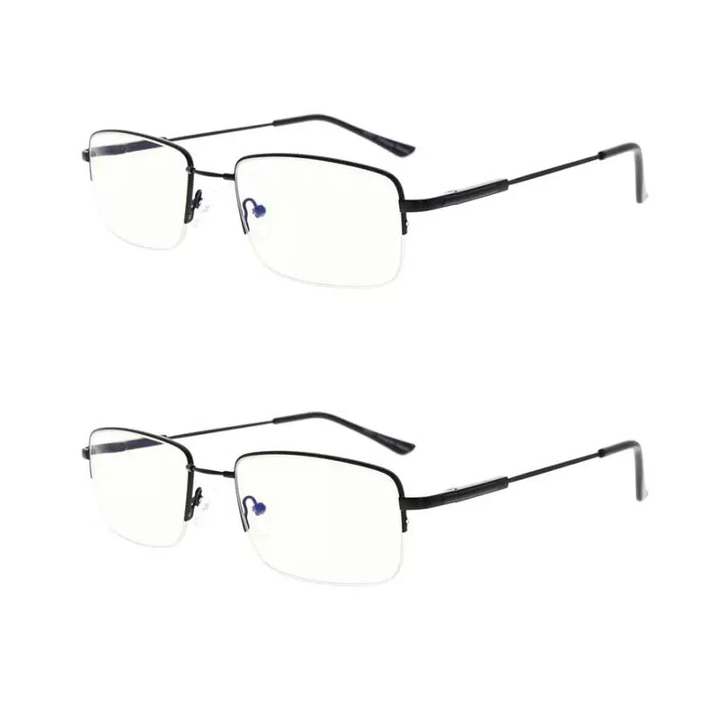 eyekeeper.com 2 Pack Half-rim Blue Light Filter Reading Glasses UVR1702 Eyeglasses White Smoke Black-2pcs / +0.75,Black-2pcs / +1.00,Black-2pcs / +3.50