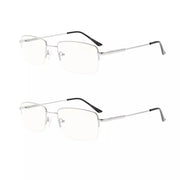 eyekeeper.com 2 Pack Half-rim Blue Light Filter Reading Glasses UVR1702 Eyeglasses White Smoke Silver-2pcs / +1.00,Silver-2pcs / +2.50,Silver-2pcs / +1.50,Silver-2pcs / +1.75,Silver-2pcs / +2.00,Silver-2pcs / +2.25,Silver-2pcs / without magnification