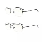 eyekeeper.com 2 Pack Half-rim Blue Light Filter Reading Glasses UVR1702 Eyeglasses White Smoke Gunmetal-2pcs / +0.75,Gunmetal-2pcs / +2.50,Gunmetal-2pcs / without magnification