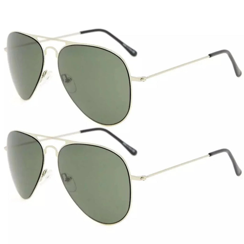 eyekeeper.com 2 Pack Kids Teen Age 8-16 Metal Sunglasses Boys Girls S15018 Sunglasses White Smoke Silver G15