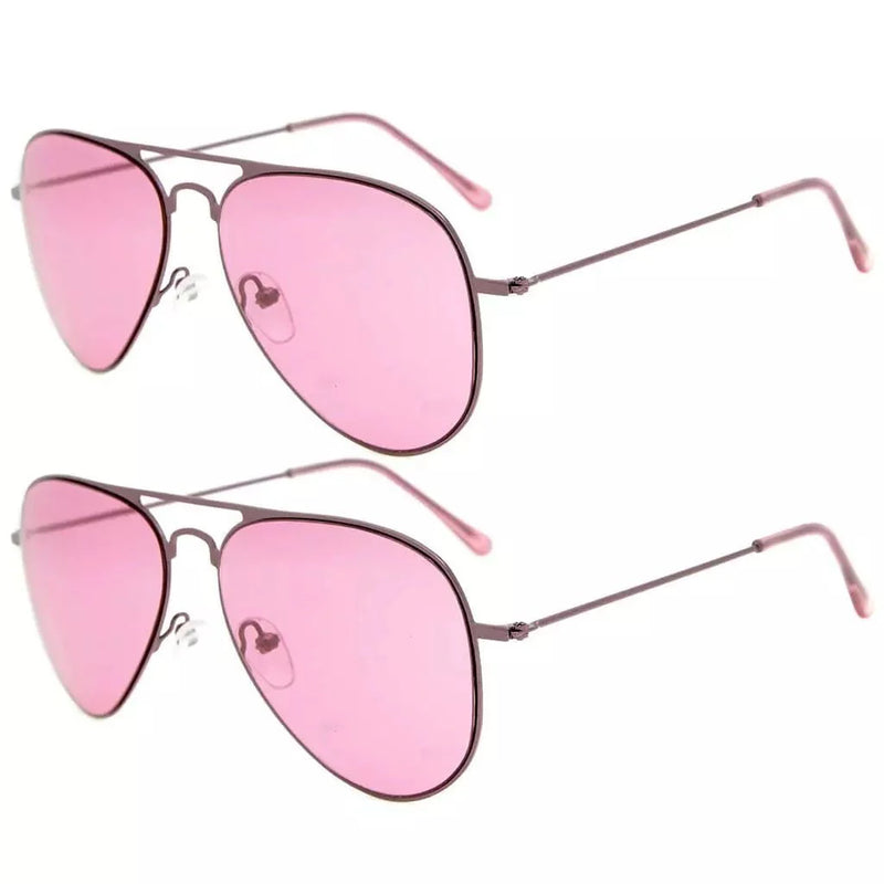 eyekeeper.com 2 Pack Kids Teen Age 8-16 Metal Sunglasses Boys Girls S15018 Sunglasses White Smoke Purple Lens