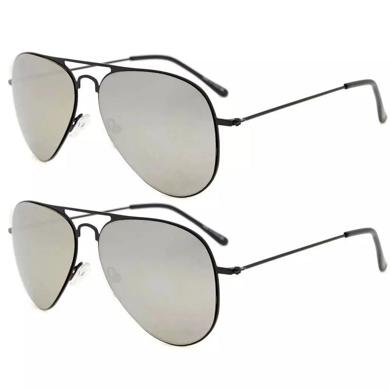 eyekeeper.com 2 Pack Kids Teen Age 8-16 Metal Sunglasses Boys Girls S15018 Sunglasses White Smoke Black Silver Mirror,Blue Lens,Gold Brown Lens,Gold Green Mirror,Gold Red Mirror,Pink Lens,Purple Lens,Silver G15
