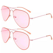 eyekeeper.com 2 Pack Kids Teen Age 8-16 Metal Sunglasses Boys Girls S15018 Sunglasses White Smoke Pink Lens