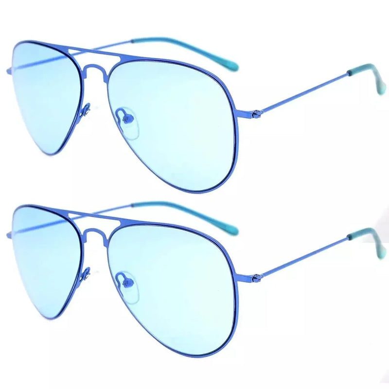 eyekeeper.com 2 Pack Kids Teen Age 8-16 Metal Sunglasses Boys Girls S15018 Sunglasses White Smoke Blue Lens