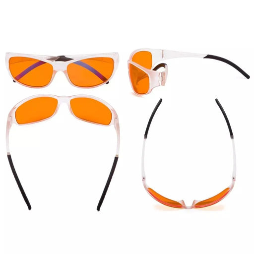 eyekeeper.com 2 Pack Wrapped Sport Blue Light Blocking Eyeglasses DSS080 Eyeglasses White Smoke 2 Pairs Mix / without magnification