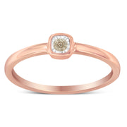 Bids.com 14K Rose Gold Plated .925 Sterling Silver 1/20 Carat Diamond Square Cushion-Shaped Miracle Set Petite Fashion Promise Ring (J-K Color, I1-I2 Clarity) - Size 6 Rings White Smoke 8 / Rose.Sterling Silver,7 / Rose.Sterling Silver,6 / Rose.Sterling Silver