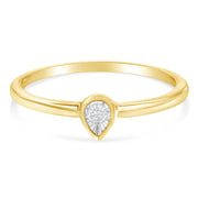 Bids.com 14K Yellow Gold Plated .925 Sterling Silver 1/20 Carat Diamond Teardrop Pear-Shaped Miracle Set Petite Fashion Ring (J-K Color, I1-I2 Clarity) - Size 6 Rings White Smoke 7 / Yellow.Sterling Silver,6 / Yellow.Sterling Silver,8 / Yellow.Sterling Silver