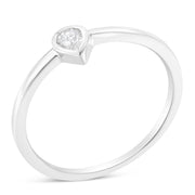 Bids.com .925 Sterling Silver 1/20 Carat Diamond Teardrop Pear-Shaped Miracle Set Petite Fashion Promise Ring (J-K Color, I1-I2 Clarity) - Size 6 Rings White Smoke 7 / White.Sterling Silver,6 / White.Sterling Silver,8 / White.Sterling Silver