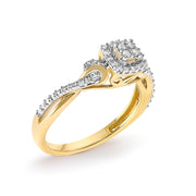 Bids.com 10K Yellow Gold Twisted Shank 1/10 Cttw Diamond Composite Halo Engagement Ring (I-J Color, I3 Clarity) - Size 7 Rings White Smoke 7 / Yellow.Gold,6 / Yellow.Gold,8 / Yellow.Gold,9 / Yellow.Gold,6.5 / Yellow.Gold,7.5 / Yellow.Gold,8.5 / Yellow.Gold,9.5 / Yellow.Gold
