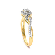 Bids.com 10K Yellow Gold Twisted Shank 1/10 Cttw Diamond Composite Halo Engagement Ring (I-J Color, I3 Clarity) - Size 7 Rings White Smoke 7 / Yellow.Gold,6 / Yellow.Gold,8 / Yellow.Gold,9 / Yellow.Gold,6.5 / Yellow.Gold,7.5 / Yellow.Gold,8.5 / Yellow.Gold,9.5 / Yellow.Gold