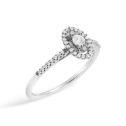 Bids.com 14K White Gold 1/5 Cttw Diamond Oval Shape With Halo Engagement Ring (H-I Color, I1-I2 Clarity) - Size 7 Rings White Smoke 7 / White.Gold,6 / White.Gold,8 / White.Gold,9 / White.Gold,6.5 / White.Gold,8.5 / White.Gold,7.5 / White.Gold,9.5 / White.Gold