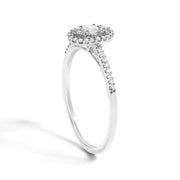 Bids.com 14K White Gold 1/5 Cttw Diamond Oval Shape With Halo Engagement Ring (H-I Color, I1-I2 Clarity) - Size 7 Rings White Smoke 7 / White.Gold,6 / White.Gold,8 / White.Gold,9 / White.Gold,6.5 / White.Gold,8.5 / White.Gold,7.5 / White.Gold,9.5 / White.Gold
