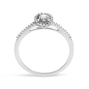 Bids.com 14K White Gold 1/5 Cttw Diamond Oval Shape With Halo Engagement Ring (H-I Color, I1-I2 Clarity) - Size 7 Rings White Smoke 7 / White.Gold,6 / White.Gold,8 / White.Gold,9 / White.Gold,6.5 / White.Gold,8.5 / White.Gold,7.5 / White.Gold,9.5 / White.Gold