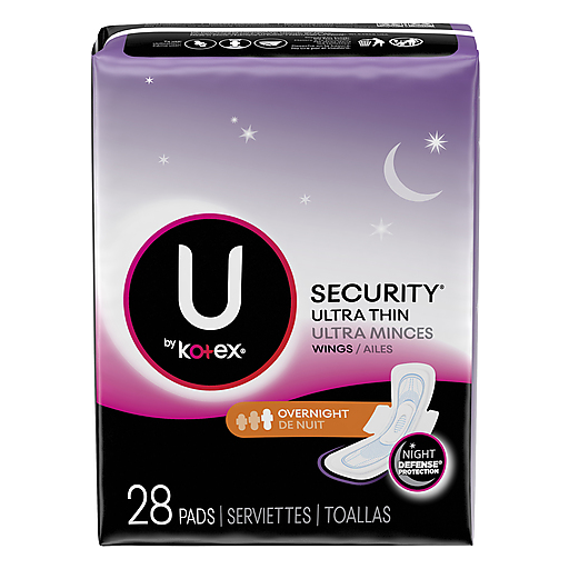 U by Kotex U by Kotex Security Overnight Wings Ultra Thin Pads Health & Beauty Black