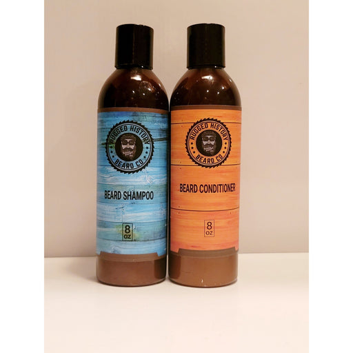 Rugged History Beard Co. Beard Shampoo and Conditioner Light Gray Original Beard Shampoo / No,Original Beard Shampoo / Yes (+ $11),Sensitive Skin Beard Shampoo (mint) / No,Sensitive Skin Beard Shampoo (mint) / Yes (+ $11),Beard Co-Wash (mint) / No,Beard Co-Wash (mint) / Yes (+ $11),Seamoss Deep  Conditioner / No,Seamoss