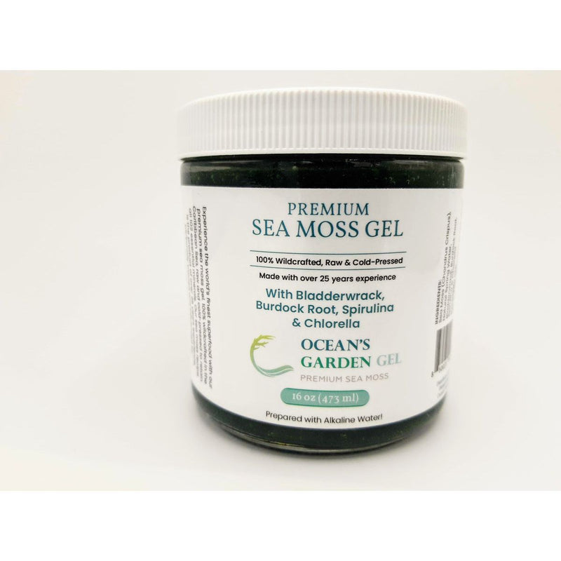 Ocean's Garden Gel Premium Sea Moss with Bladderwrack, Burdock root, and Spirulina & Chlorella (Half Case) Organic Health Lavender 8oz,16oz,32oz