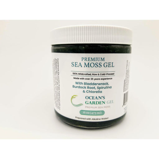 Ocean's Garden Gel Premium Sea Moss with Bladderwrack, Burdock root, and Spirulina & Chlorella (Half Case) Organic Health Lavender 8oz,16oz,32oz