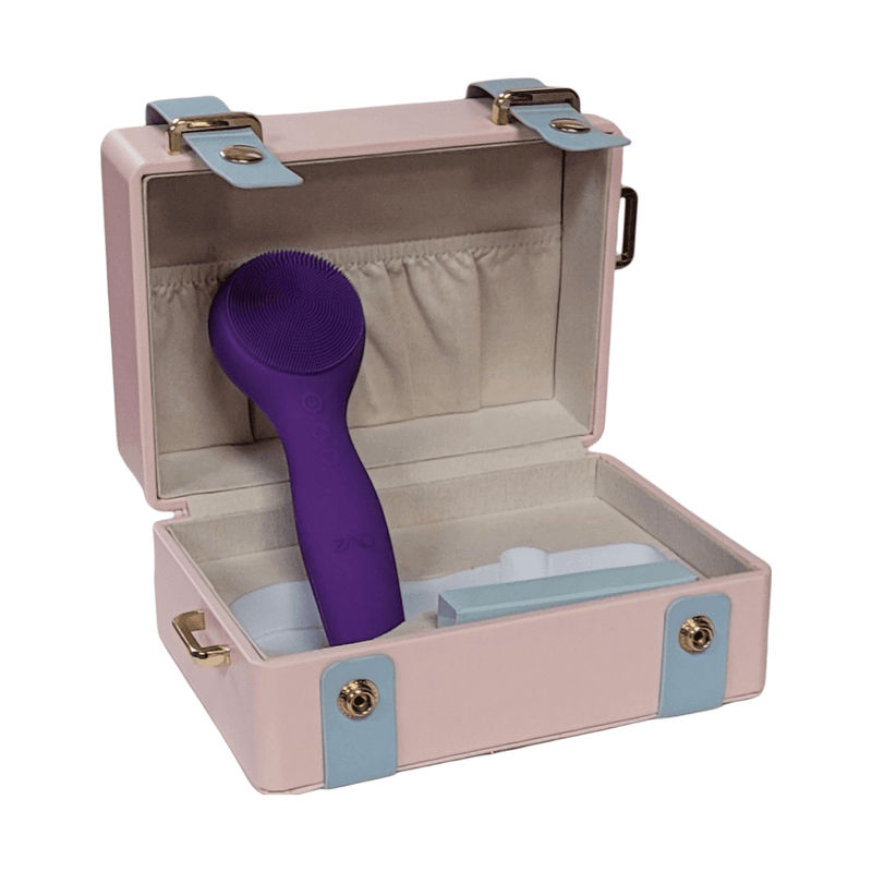 ZAQ Skin & Body IUV Sonic Micro-current LED Red/Blue Silicone Thermo Cleansing Brush with Gift Box Rosy Brown Pink,Purple,Green