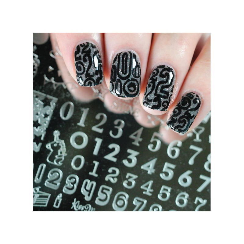 UberChic Beauty New Year New Digits Stamping Plate Dark Slate Gray