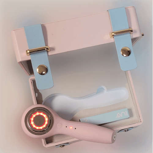 ZAQ Skin & Body IUV Sonic Micro-current LED Red/Blue Silicone Thermo Cleansing Brush with Gift Box Gray Pink,Purple,Green