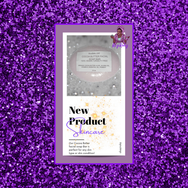 KaziRokz Cocoa Butter Facial Soap Bar (100% Vegan / Cruelty Free) Dark Orchid