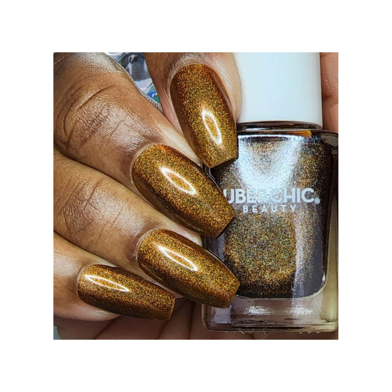 UberChic Beauty Who Spiked The Cocoa? - Holographic Polish Regular Polish Sienna