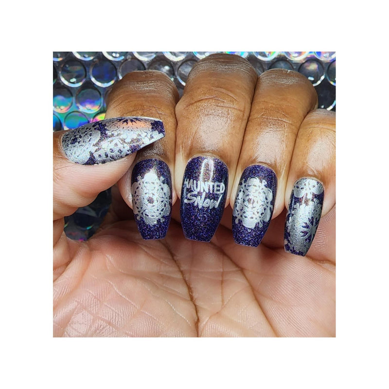UberChic Beauty Haunted Snow Stamping Plate Rosy Brown