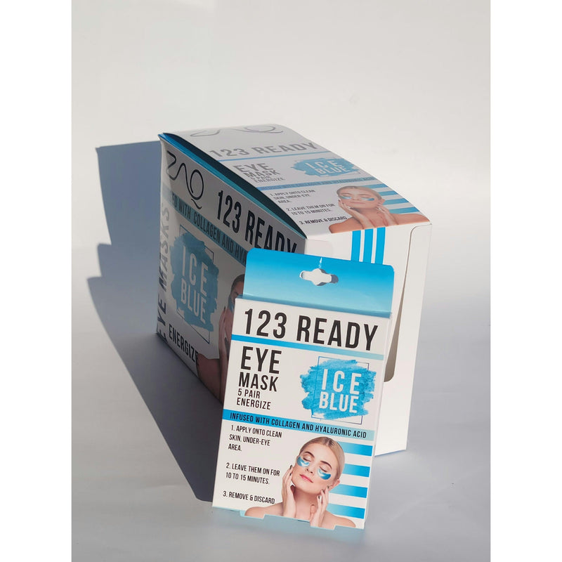 ZAQ Skin & Body 123 Ready ICE BLUE ENERGIZE GEL EYE PATCHES Light Gray 9 Pair