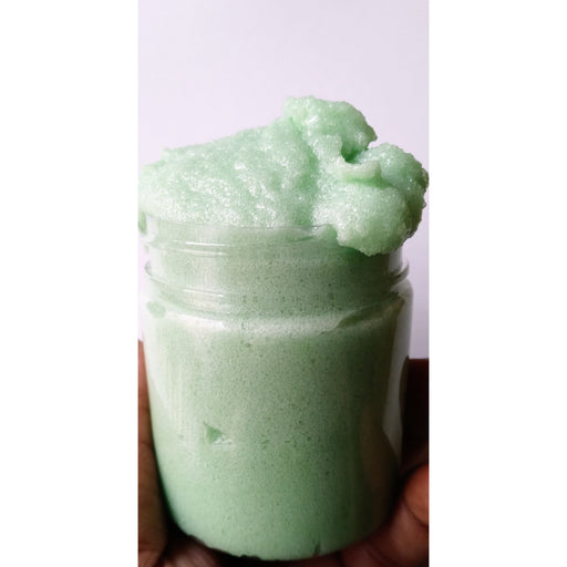 KaziRokz Cucumber Melon Hemp Foaming Body Scrub 8oz (100% Vegan /Cruelty Free)Natural Skin polisher. Pain management/ pain relief. Skin Care Light Gray