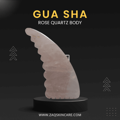 ZAQ Skin & Body ROSE QUARTZ BODY/FACE GUA SHA MASSAGE TOOL Black