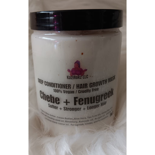 KaziRokz Chebe + Fenugreek DEEP CONDITIONER & HAIR GROWTH MASK (100 % Vegan/ CrueltyFree)8oz Dim Gray