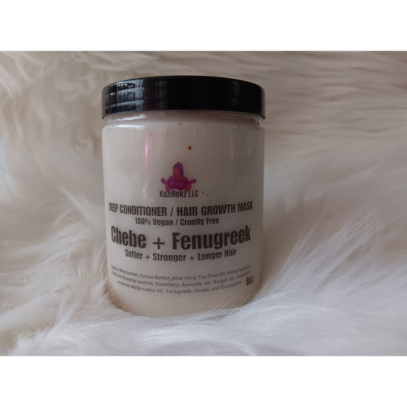 KaziRokz Chebe + Fenugreek DEEP CONDITIONER & HAIR GROWTH MASK (100 % Vegan/ CrueltyFree)8oz Light Slate Gray