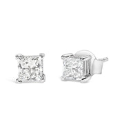 Bids.com 14K White Gold 3/8 Cttw Lab Grown Princess-Cut Diamond 4-Prong Solitaire Stud Earrings (VS1-VS2 Clarity, F-G Color) Earrings White Smoke White.Gold / 0.4