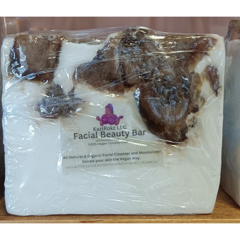 KaziRokz Facial Beauty Bar (African Black Soap) 100% Vegan / Cruelty Free Dark Gray