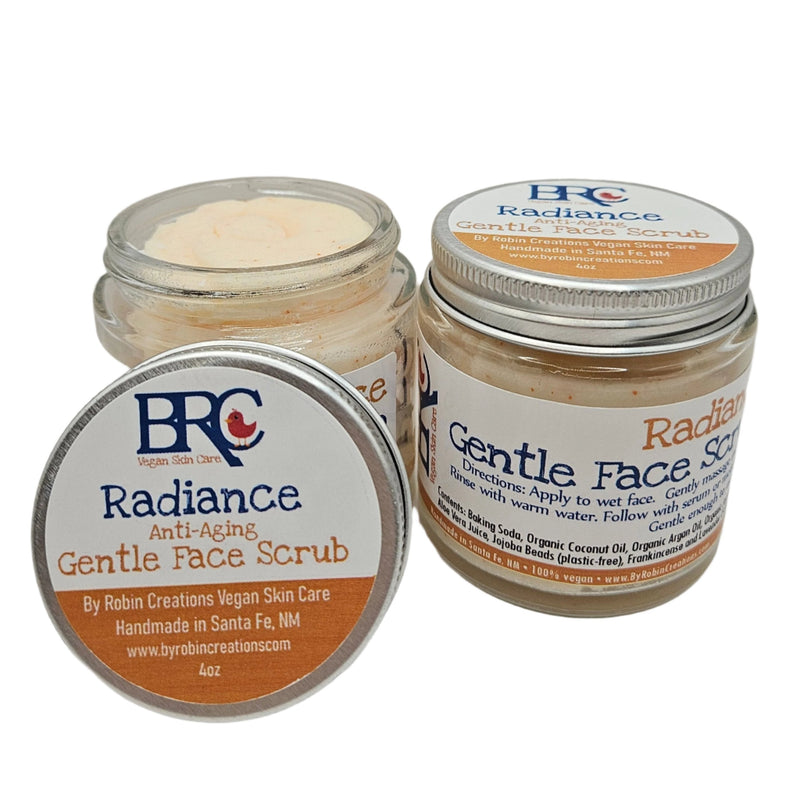 By Robin Creations Radiance Gentle Anti-Aging Face Scrub Skin Care Dark Gray Original (Lavender & Frankincense),Unscented