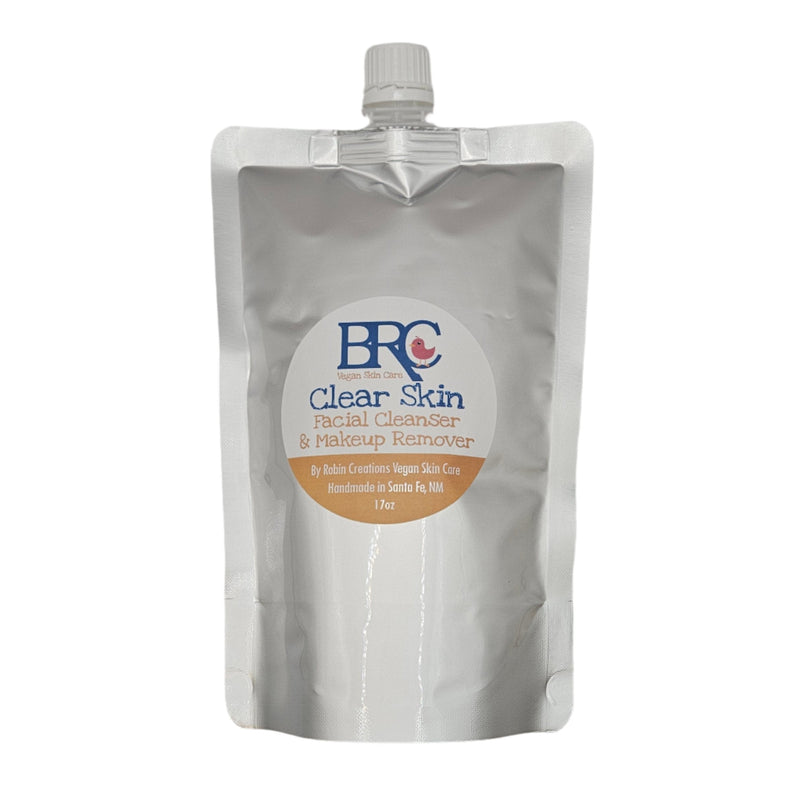By Robin Creations Clear Skin Facial Cleanser & Makeup Remover Pads for Acne-Prone Skin Facial Cleansers White Smoke 17oz Refill pouch LIQUID ONLY (No Pads or Bottle)