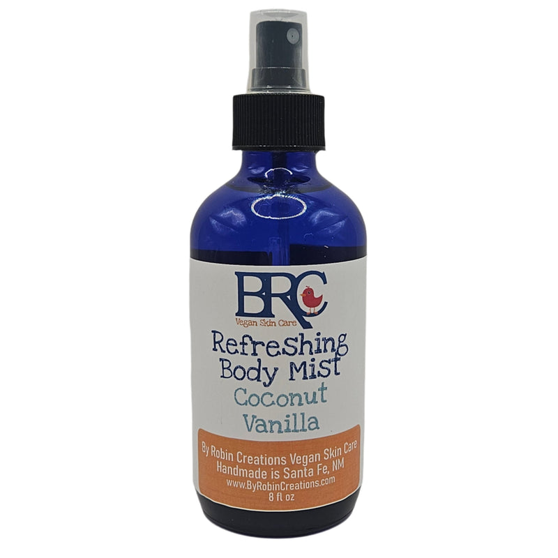By Robin Creations Vegan Essential Oil Body Mist Spray Perfume & Cologne Midnight Blue Lemongrass Eucalyptus / 8 oz Glass Bottle,Jasmine Gardenia / 8 oz Glass Bottle,Pink Grapefruit & Rose / 8 oz Glass Bottle,Relaxing Lavender / 8 oz Glass Bottle,Lavender Pine / 8 oz Glass Bottle,Coconut & Vanilla / 8 oz Glass Bottle,Frosty Balsam Pine / 8