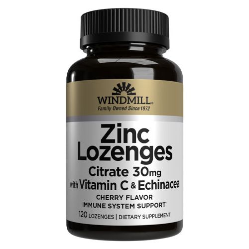 Windmill Zinc lozenges lz 30mg 120 cherry Vitamins & Supplements Black