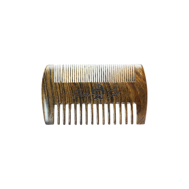 Stache Salt Moustache Wax Wood Moustache and Beard Comb Hair Comb Dark Olive Green