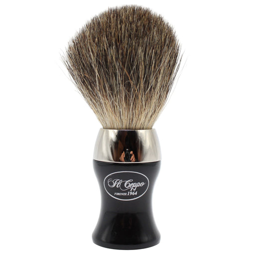 Il Ceppo Il Ceppo Silver Black Handle Pure Badger Bristle Shave Brush White Smoke