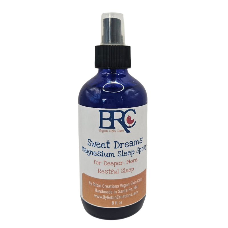 By Robin Creations Sweet Dreams Magnesium Sleep Spray Skin Care White Smoke 8oz Glass Bottle