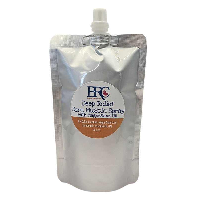 By Robin Creations Deep Relief Magnesium Spray for Sore Muscles Skin Care White Smoke 8.5oz Refill Pouch