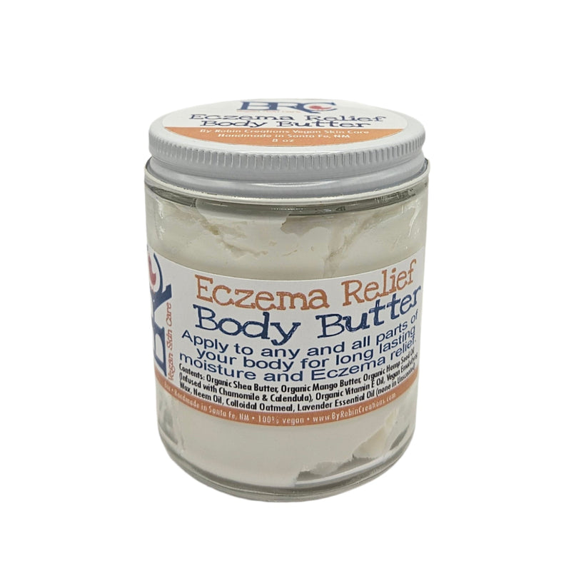 By Robin Creations Eczema Relief Soothing & Healing Body Butter New Products Dark Gray 8oz Glass Jar,19oz Refill Pouch