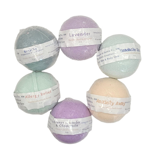 By Robin Creations Aromatherapy Bath Fizzies Bath Additives White Smoke Sleepy Lavender & Chamomile / 1 Fizzy,Sleepy Lavender & Chamomile / 4 Fizzies,Seasonal Allergy Relief / 1 Fizzy,Seasonal Allergy Relief / 4 Fizzies,Anxiety Away / 1 Fizzy,Anxiety Away / 4 Fizzies,Headache & Migraine Relief / 1 Fizzy,Headache & Migraine Re