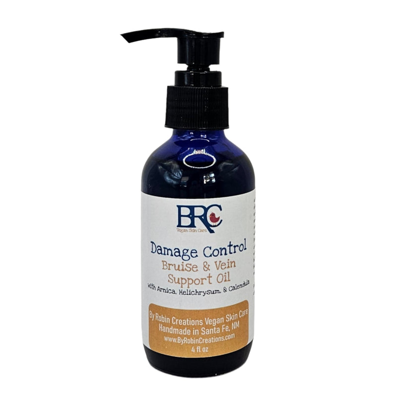 By Robin Creations Damage Control Bruise & Varicose Vein Support Oil Deodorant & Body Care White Smoke 4 oz Glass Pump Bottle