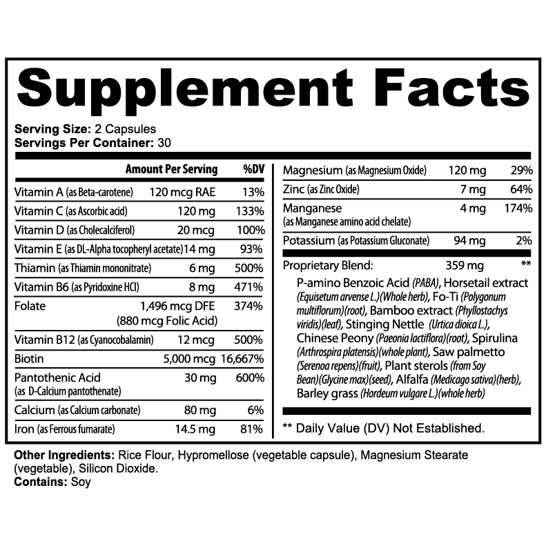 Goiteia Goiteia Hair, Skin and Nails Essentials 60 caps Vitamins & Minerals White Smoke