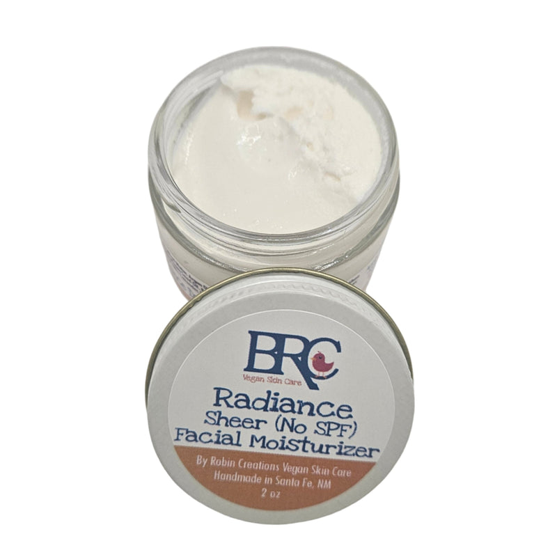 By Robin Creations Radiance Sheer (No SPF) Daily Anti-Aging Facial Moisturizer Lotion & Moisturizer White Smoke Glass Jar (2oz) / Original (Lavender & Frankincense)