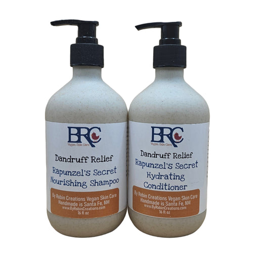 By Robin Creations Rapunzel's Secret Soothing Dandruff Relief Liquid Shampoo & Conditioner Set Shampoo & Conditioner White Smoke 1 Set 16 oz Biodegradable Pump Bottles
